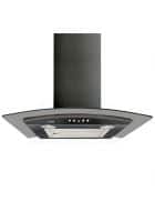 Glen Kitchen Chimney Curved Glass With Push Button Italian Motor Baffle Filters 60cm 1000 m3/h -Black (6071 X BL EX 60 BF LTW)