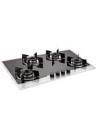 Glen 4 Burner Built-in Glass Hob With Italian Double Ring Burners Auto Ignition (1074 IN BW)