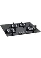 Glen 4 Burner Built-in Glass Gas Hob With Italian Double Ring Burner Auto Ignition (1074 SQ IN)
