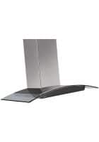 Glen Kitchen Chimney Curved Glass with Touch Sensor, Italian Motor Baffle filter 90cm 1250 m3/h - Silver (6071 TS 90 BF LTW)