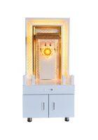 Gopalam - White Glossy Wooden Pooja Mandir For Flats & Home With Storage And Lighting