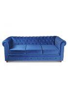 Good Furniture Works Etta Upholstered Three Seater Sofa Blue