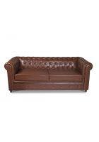 Good Furniture Works Pierre Three Seater Chesterfield Sofa Brown