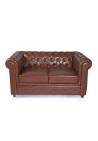 Good Furniture Works Pierre Two Seater Chesterfield Sofa Brown