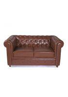 Good Furniture Works Pierre Two Seater Chesterfield Sofa Brown