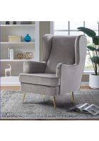 HomeTown Charm Velvet Arm Chair in Dark Grey Colour by HomeTown(6000089813)