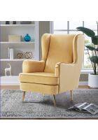 HomeTown Charm Velvet Arm Chair in Dark Mustard Colour by HomeTown(6000089698)