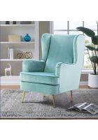 HomeTown Charm Velvet Arm Chair in Teal Colour by HomeTown(6000089747)