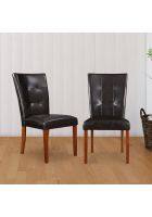 Home Town Eden Solidwood Dining Chair Set of 2 in Brown Colour
