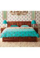Hometown Woodrow Sheesham Wood(Rosewood) Queen bed with Box storage in Honey Colour By HomeTown(6000033084001)