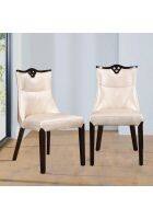 Home Town Alston Solidwood Dining Chair Set of 2 in Ivory Colour
