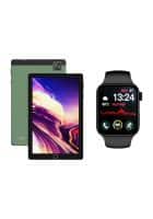 I KALL N17 4G Calling Tablet (8 Inch HD Display 3GB Ram 32GB Storage Dual Sim Android 10.0) (Green) /I KALL W1 Smart Watch 1.82 Inch Display with SPO2 Blood Oxygen Monitoring (Black, Pack of 2)