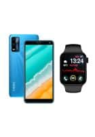 I KALL Z1 4GB 32GB Memory With 5.45 Inch Screen (Blue) /I KALL W1 Smart Watch 1.82 Inch Display with SPO2 Blood Oxygen Monitoring (Black, Pack Of 2)