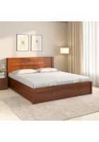 Nilkamal Electra Premier with Storage Engineered Wood Queen Hydraulic Bed (Walnut)