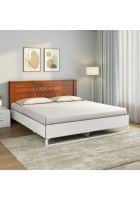 Nilkamal Electra Meta Without Storage with Engineered Wood Queen Bed (White)