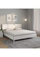 Nilkamal Galaxy Meta Without Storage with Lighted Headboard Engineered Wood Queen Bed (White)