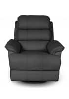 Little Nap Quies Single Seater Manual Recliner for Living Room (Black)