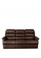 Little Nap Quies Three Seater Manual Recliner for Living Room (Brown)