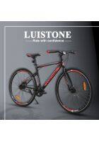 Luistone Hybrid Red Cycle 700C with Dual Disc Brake and Rigid Suspension
