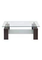 Nilkamal Luna Tempered Glass Centre Table Coffee Table with Shelf (Wenge)
