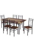 Nilkamal Stratus 6 Seater Dining Table Set (Black)