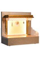 Parth - Premium Glass Acrylic Wide Wooden Mandir For Home