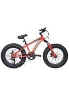 Plutus Spirit Pro Fat Bike 20 inch x 5.00 inch Size, Micro New 7 Speed Gears for Unisex, Front and Rear Disc Brake (Red)