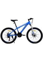 Plutus Troy Mountain Bike Wheel Size 24T Frame Size 24 Inch Multi Speed Dual Disc Brake Single Speed (Blue)