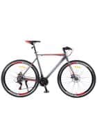 Plutus Warhawk Bike 700C Wheel, Multi Speed Shimano Gears For Unisex, Frame Size 18 Inch, Alloy Frame (Red Grey)