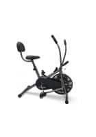 PowerMax Fitness BU-201 Dual Action Exercise Air Bike with Back Support System, Drive System and Ergonomic Seating For Home Workout