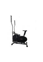 PowerMax Fitness EH-200 Orbitrek Exercise Cycle and Elliptical Cross Trainer with Hand Pulse, Comfortable Seat and Smart LCD Display (Black)