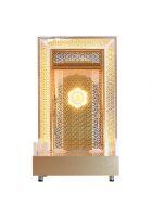 Sarvmangal - Large Pooja Mandir Wooden Home Temple In Golden Glass Acrylic With Twin Drawers