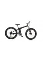 Scorpion 21 Speed Gears Multi Speed Fat Folding Bike for Unisex with Dual Disc Brakes and Dual Suspension (Black)