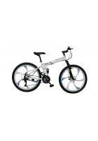Scorpion Multi Speed Foldable Cycle, For Men, Women And Age Group As 13+ Years, Carbon Steel, 21 Speed Gears (White)