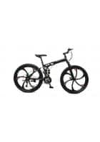 Scorpion 21 Speed Gears Multi Speed Folding Bike for Unisex with Dual Disc Brakes and Dual Suspension (Black)