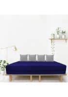 Sleep Spa Couch Sofa Cum Bed 3 Seater Washable JUTE Fabric 3 Cushions 72x44x10 Inch Double Sofa Bed (Blue)