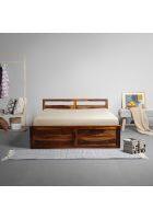 Sleepyhead Bed VS Premium Sheesham Wood Queen Size Bed with Box Storage (Provencial Teak)