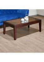 @home by Nilkamal Spitzer Glass Top Solid Wood Centre Table home by Nilkamal (Walnut)