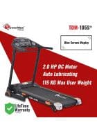 PowerMax Fitness TDM-105S (4HP Peak) Treadmill For Home, 12 Pre-set Workout, Foldable,3 Level Incline,Top Speed 14.8km/hr,Max User 110kg,Walk, Jog,Run