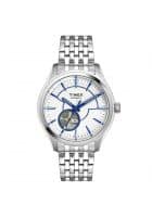 Timex Mens Silver Dial Open-Heart Classic Automatic Watch Analog Watch (Silver)