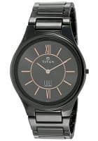 Titan 40.5mm 2 Needle Black Dial Analog Watch with Black Strap 