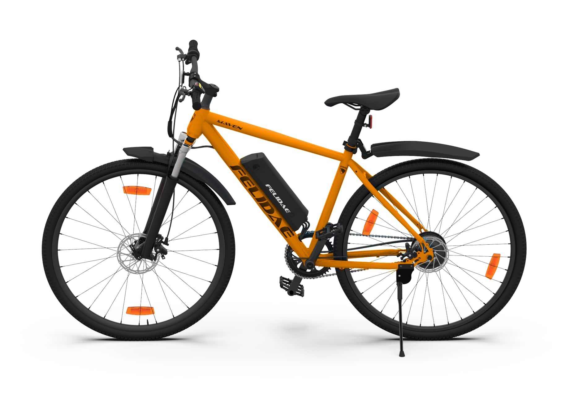 Felidae Maven 27.5T Mtb Bike Single Speed Frame Size 19 Inch Steel Frame Orange Color