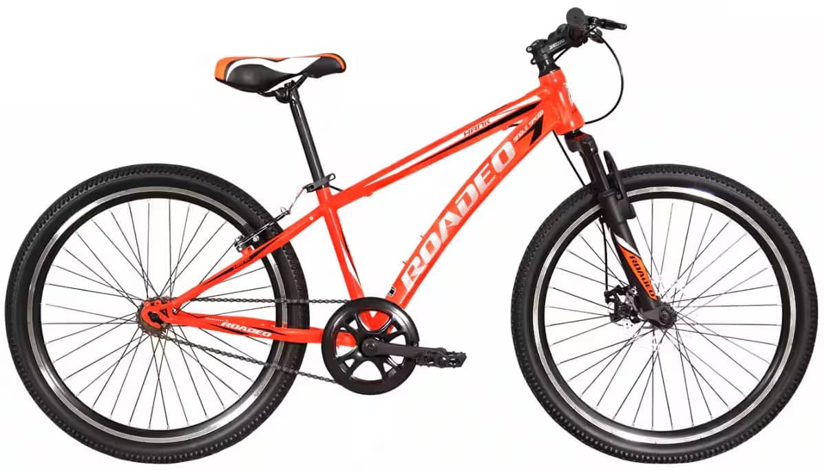 Hercules Roadeo Hank 24 Single Speed Medium Mountain Cycle Neon Orange on EMI Bajaj Mall