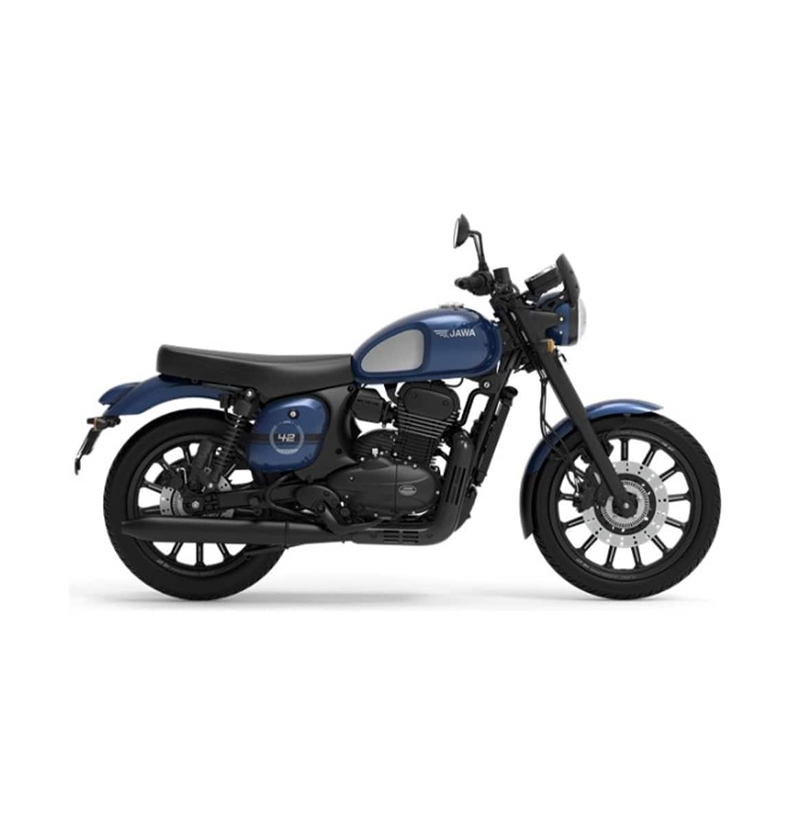 Jawa 42 Dual Tone Starship Blue DT on EMI Bajaj Mall