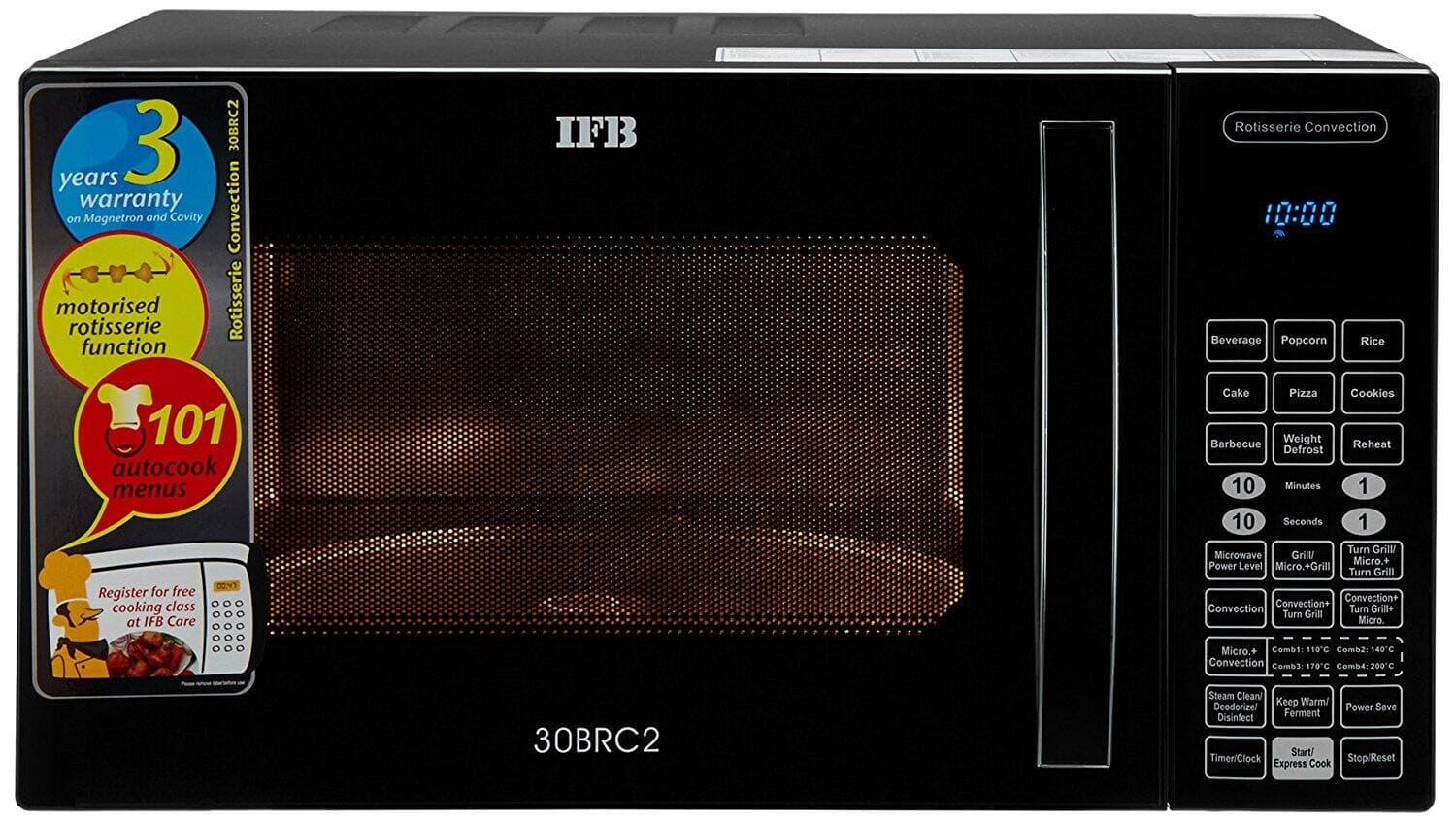IFB 30 L Rotisserie Convection Microwave Oven MICRO WAVE OVEN CONVECTION 30BRC Black on EMI Bajaj Mall