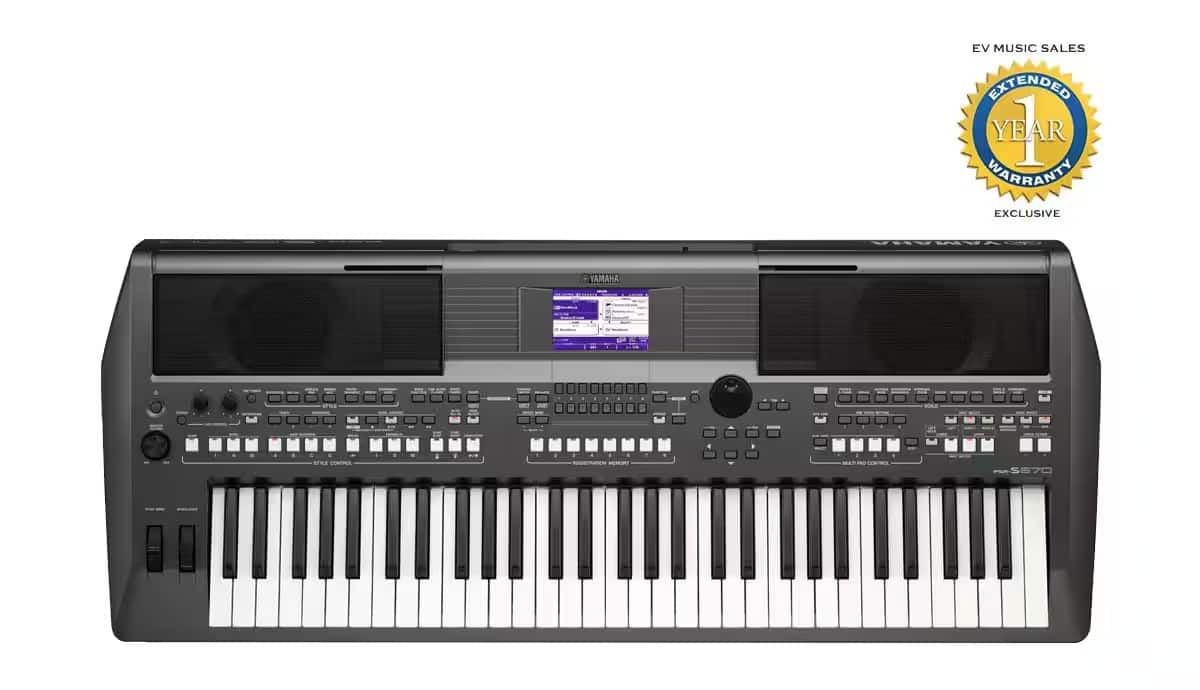 Yamaha PSR S670 Keyboard Metallic Dark Gray on EMI Bajaj Mall