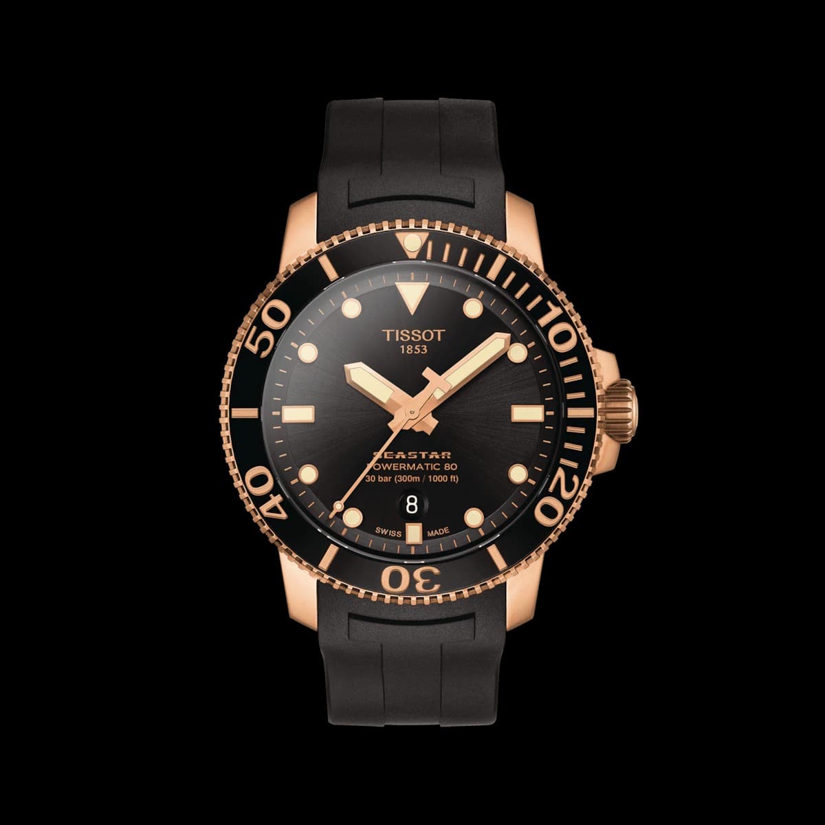 TISSOT SEASTAR 1000 Powermatic 80 t1204073705101 Silicone Formal